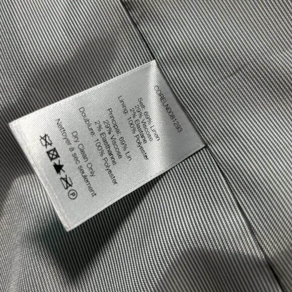 VERONICA BEARD Dickey Jacket FARLEY Blue Linen Blend Womens 8 Solid Made In USA - Picture 9 of 10